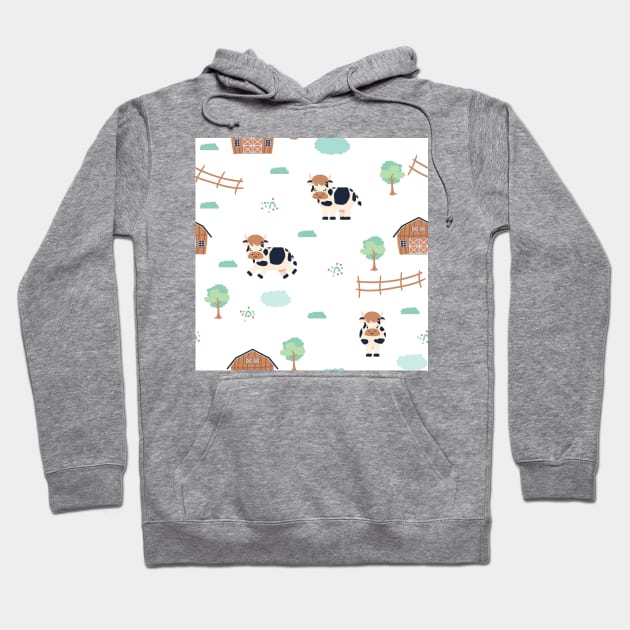 Farm cute animals pattern Hoodie by essskina